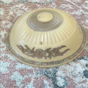 Vintage peach/clear glass floral ceiling light